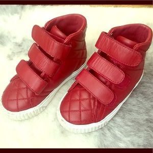 Boys fashionable Burberry leather high tops